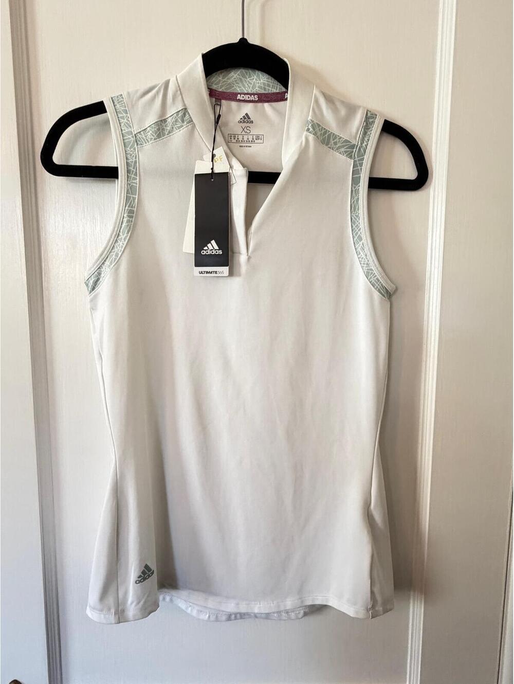 adidas Ultimate365 Golf Tank XS White Sleeveless Polo NWT